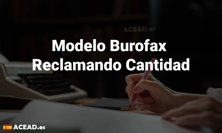 Modelo Burofax Reclamando Cantidad Acead 1621